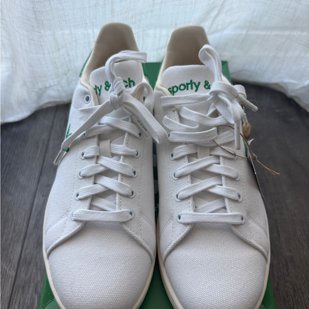 Sporty & Rich x Adidas White Sneakers with Green Details - Picture 2 of 9
